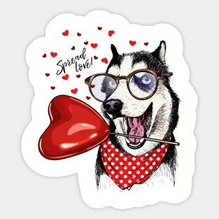 Spread Love Dog Sticker